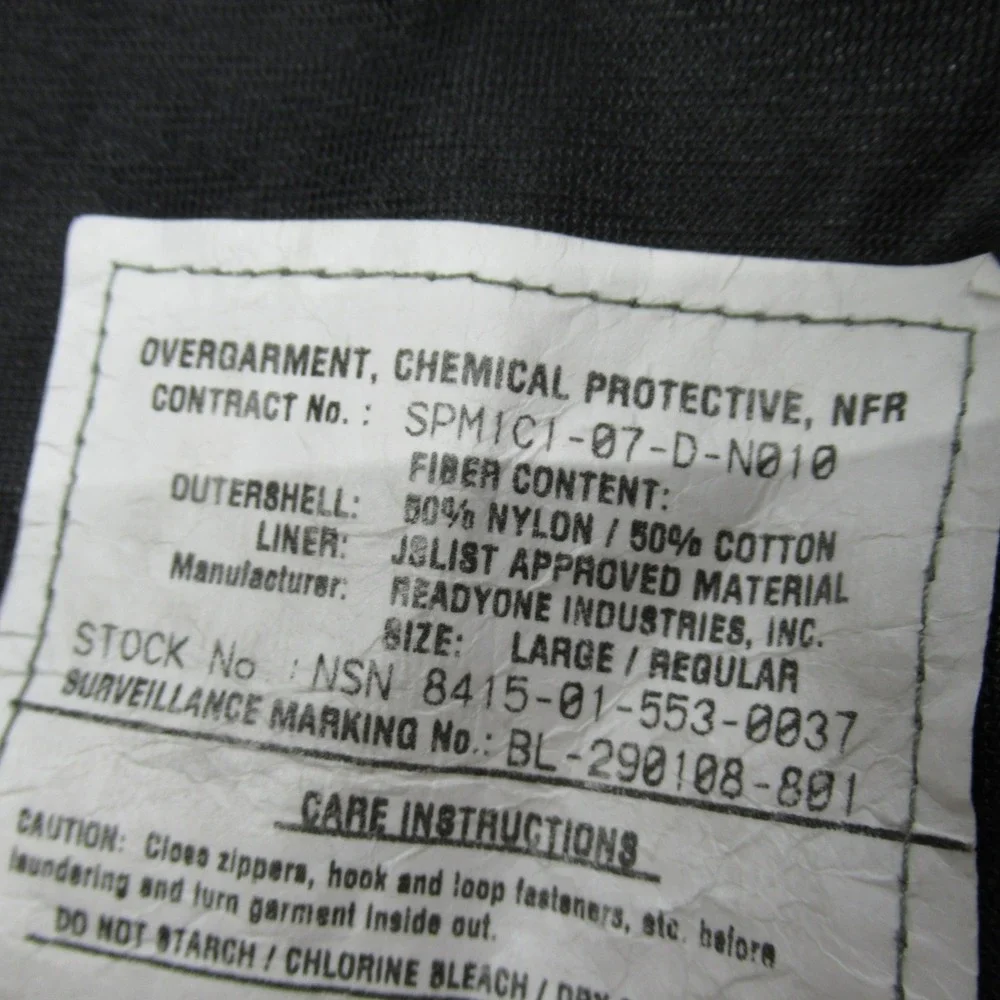 US Military Overgarment‎ Suit Mens L/M Digital Camo Chemical Protective w/Gloves